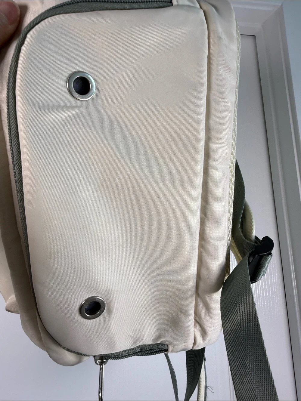 Beige Travel Backpack - Water-Resistant Laptop Bag